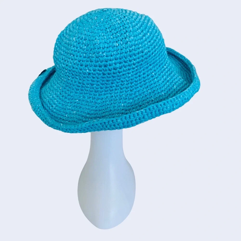 HANDMADE BLUE CROCHET  BUCKET HAT